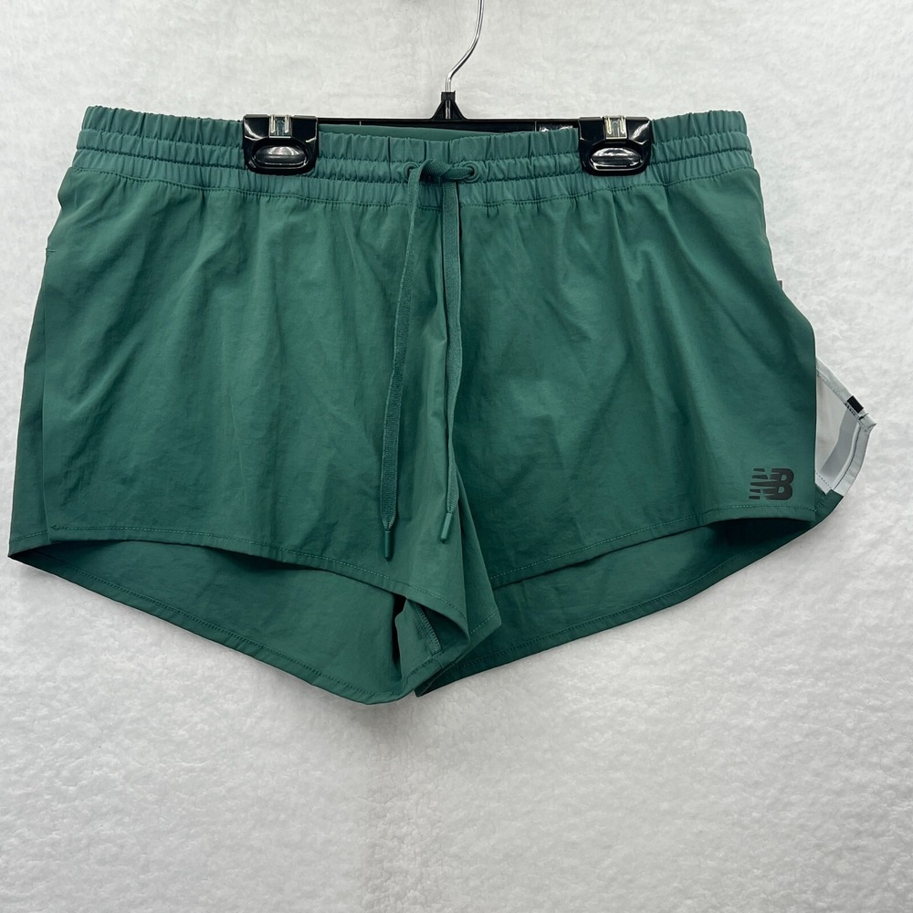 New Balance Women's 3-Inch Woven Shorts‎ w/ Panty Liner WS91219 NWT Blue Green